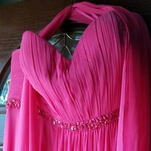 Chiffon dress with a embellished waistline